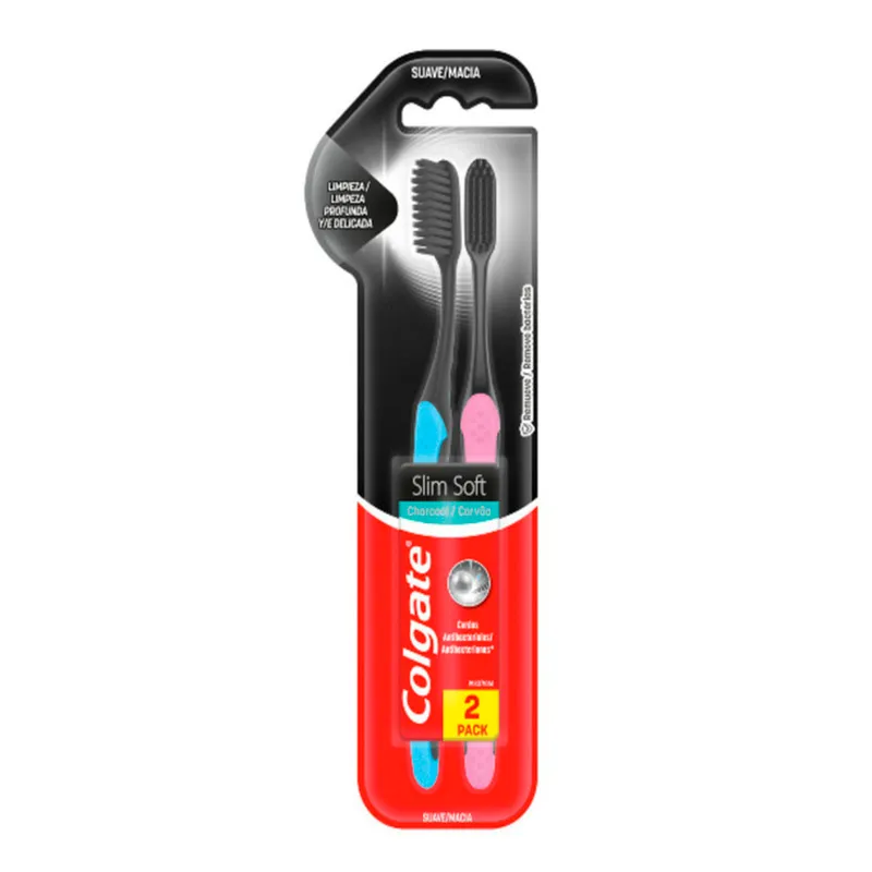 Cepillo De Dientes Colgate Slim Soft Black - Cont. 2 unidades