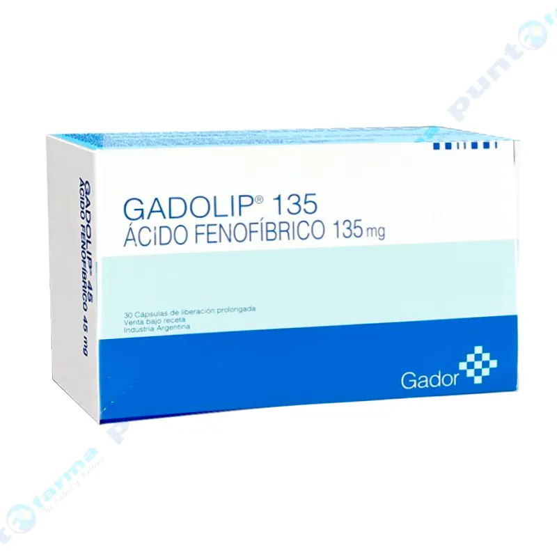 Gadolip Acido Fenofibrico 135 mg - Contiene 30 cápsulas.