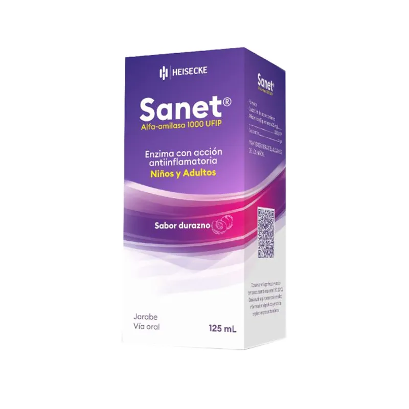 Sanet 125mL Alfa Amilasa 1000 UFIP - Jarabe