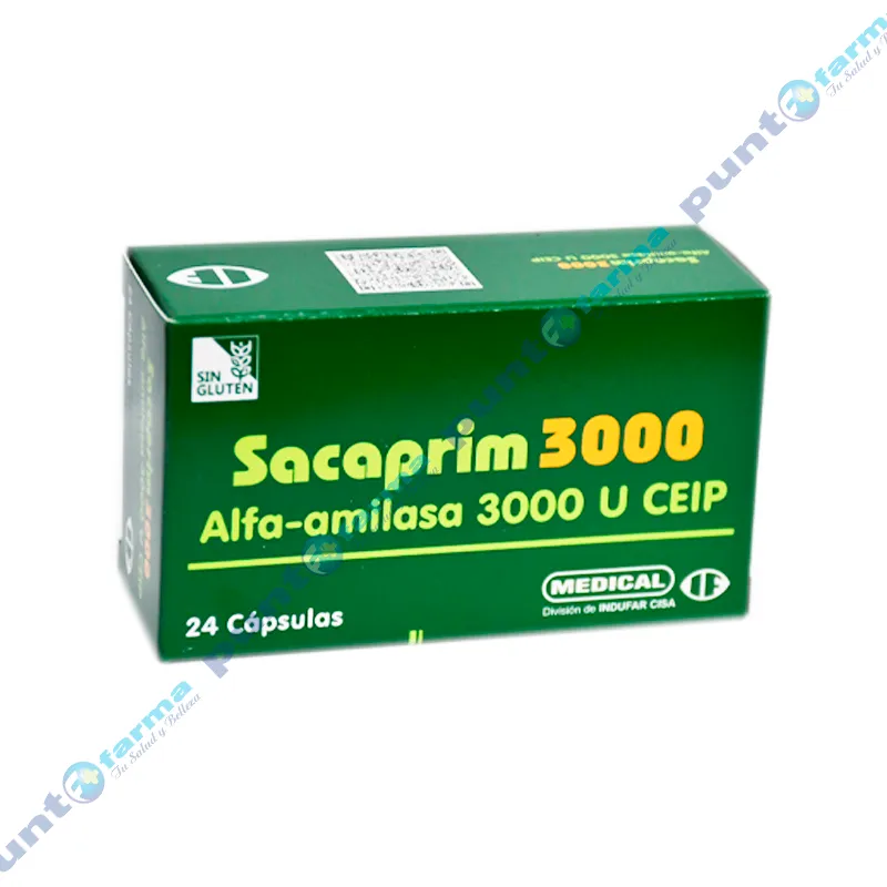 Sacaprim 3000 Alfa-amilasa - Cont. 24 Cápsulas.