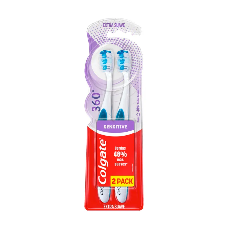 Cepillo De Dientes 360º Sensitive Pro Relief Colgate  - Cont. 2 unidades