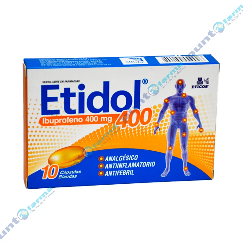 Etidol 400 Ibuprofeno 400 mg - Caja de 10 Cápsulas