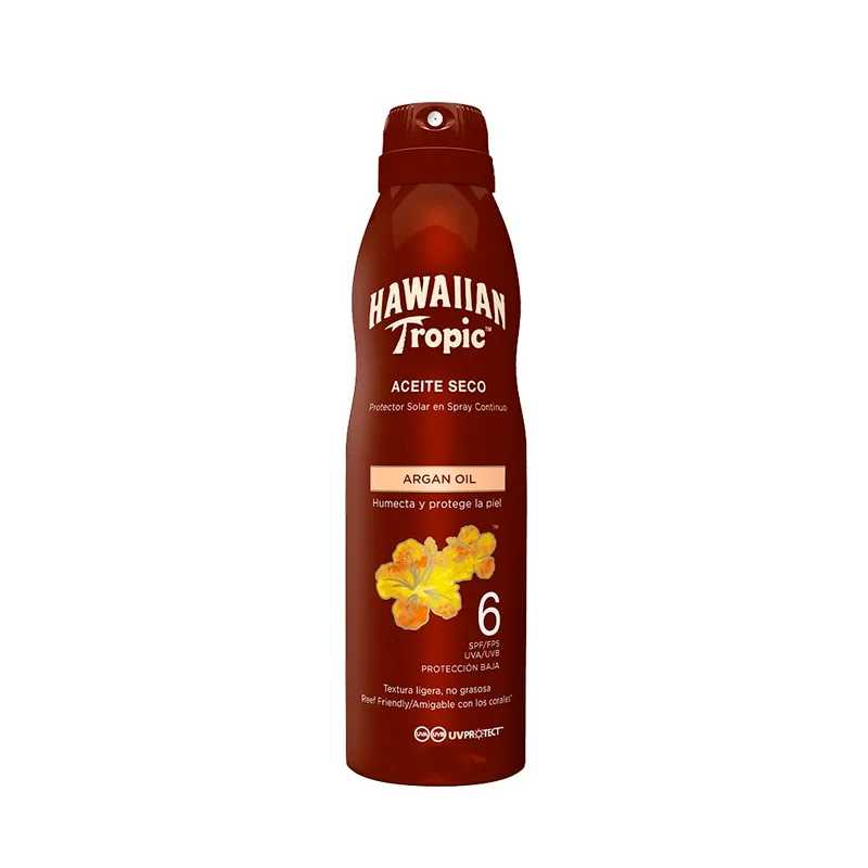 Protector Solar en Spray Argan Oil Hawaiian 6 FPS - Cont.170gr