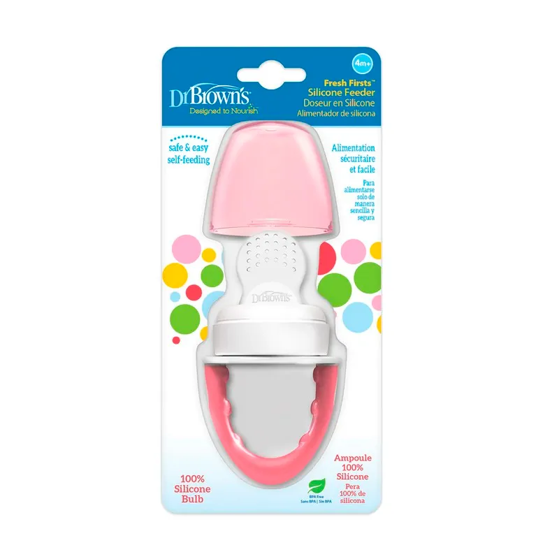 Alimentador de Silicona 4m+ Rosa Dr Browns