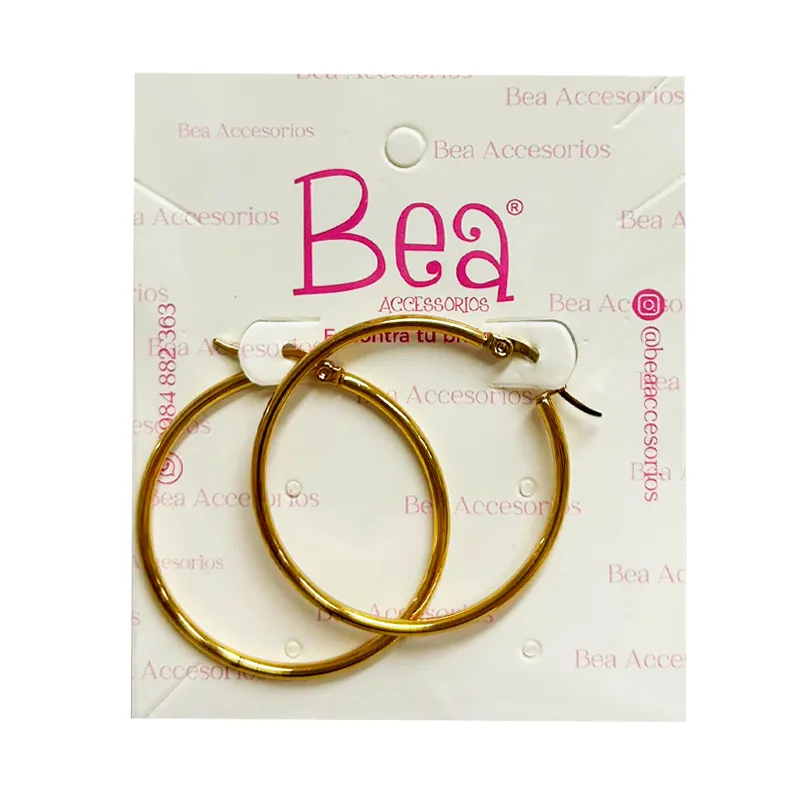 Aro Argollas Clasicas Doradas Mediano Bijou Bea