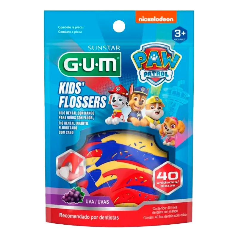 Hilo Dental Paw Patrol Kids Flossers Gum - Cont. 40 unidades
