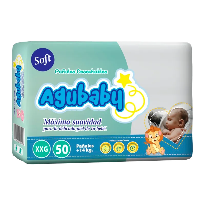 Pañal Desechable Soft Super XXG Agubaby - Cont. de 50 unidades