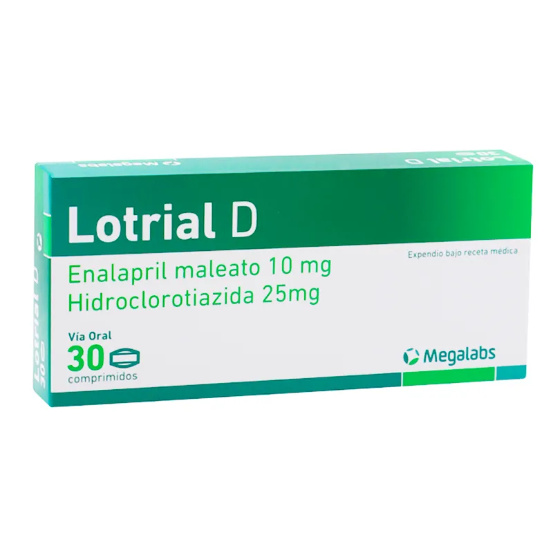 Lotrial D Enalapril maleato 10 mg - Caja de 30 comprimidos