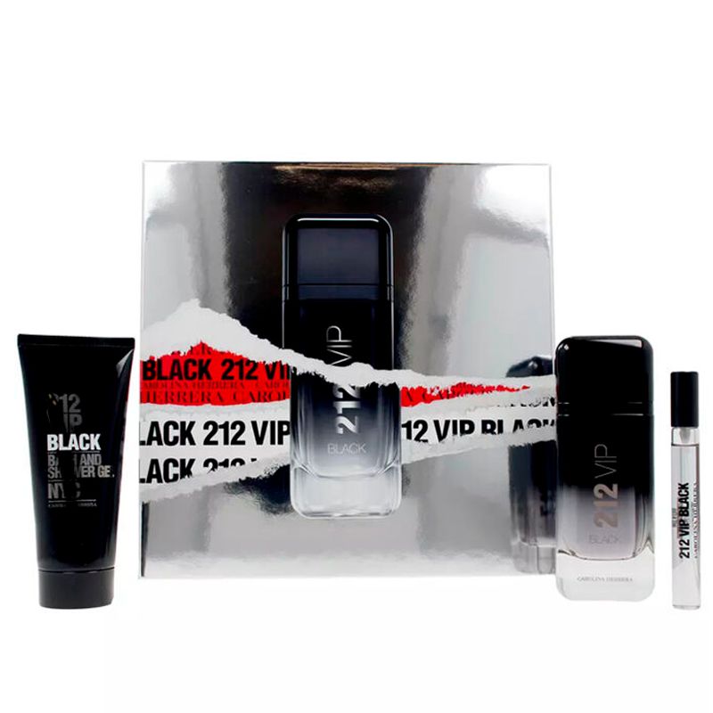 212 Vip Black Eau De Perfume Spray 100ml Set 3 Piezas Carolina Herrera ...