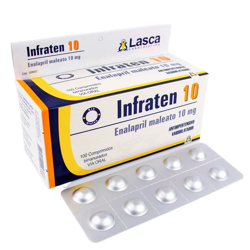 Infraten Enalapril Maleato 10 mg - Cont. 100 Comprimidos Birranurados