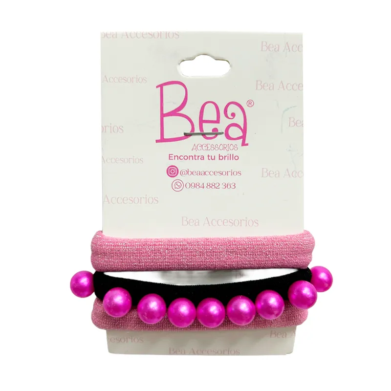 Set de Gomas para el Cabello con Perla Bijou Bea