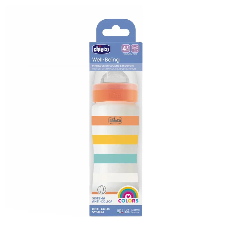 Biberon Well Being Color Neutro 4M+ Chicco - Cont.330 mL