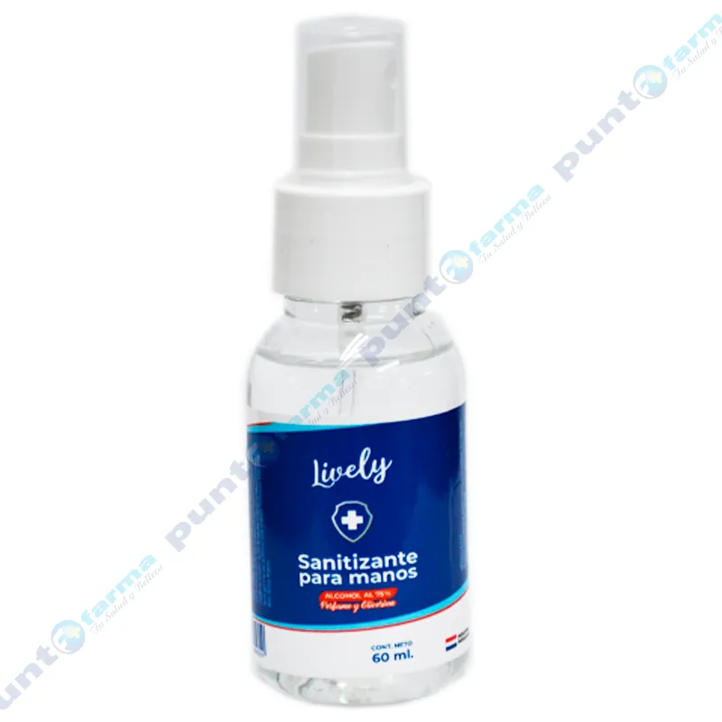 Alcohol Sanitizante con Glicerina Lively - Cont.60ml