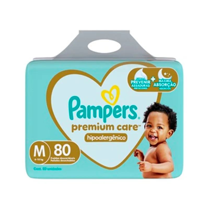Pañales Pampers Premium Care M - Cont.80 unidades