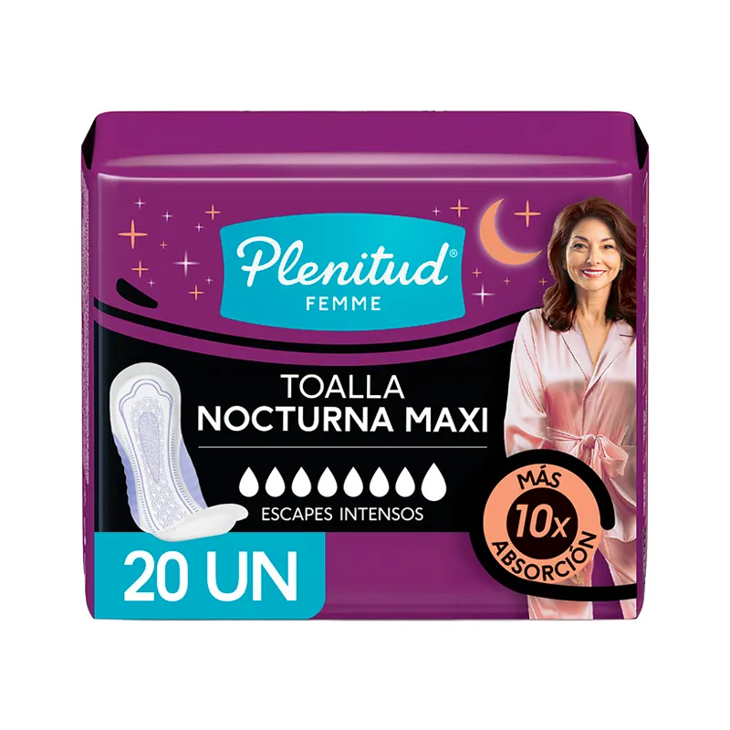 Toalla Nocturna Maxi Plenitud - Cont.20 unidades