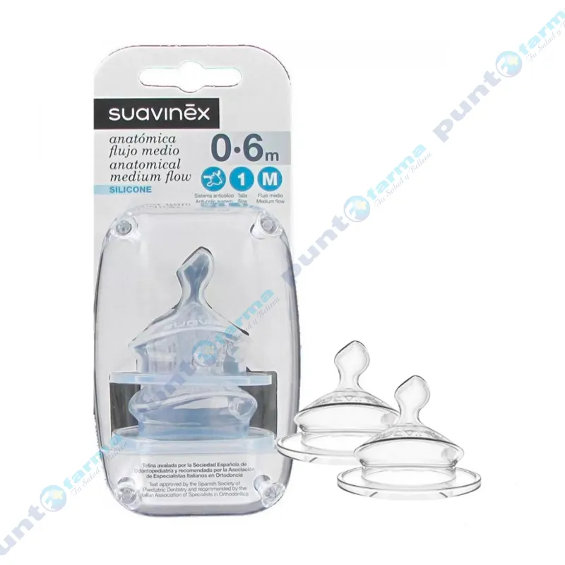 SUAVINEX BIBERON 270 ML TETINA ANATOMICA SILICONA FLUJO MEDIO (0-6MESES) 1  UNIDAD