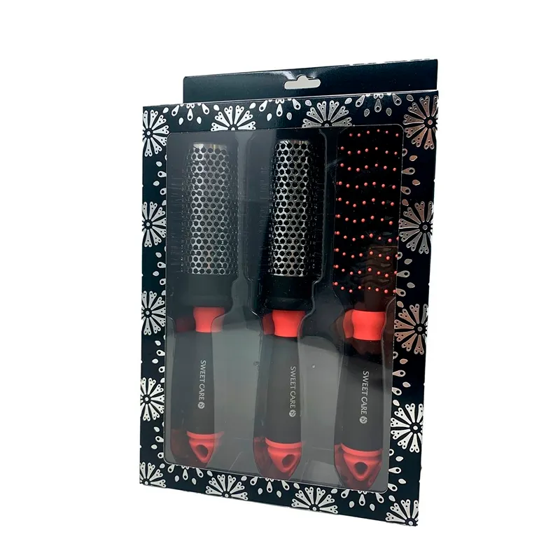 set de peine rectangular + peine brushi+ peine brush 2 sweet care