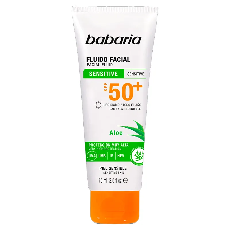 Fluido Facial Para Pieles Sensibles SPF50+ Babaria - Cont. 75mL