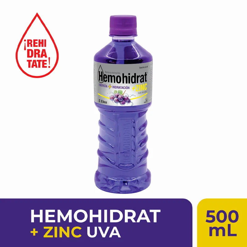 Hemohidrat más Zinc Sabor Uva - 500 mL