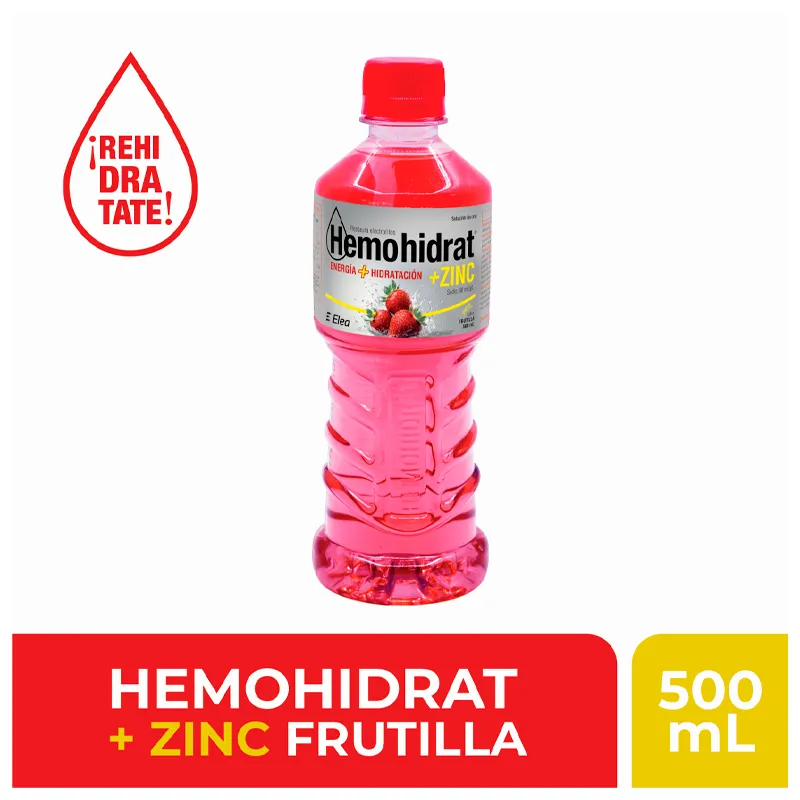 Hemohidrat más Zinc Sabor Frutilla - 500 mL