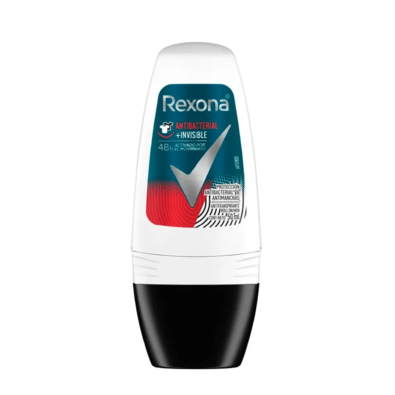 Antitranspirante Antibacterial Invisible Roll On Rexona - Cont. 50 mL