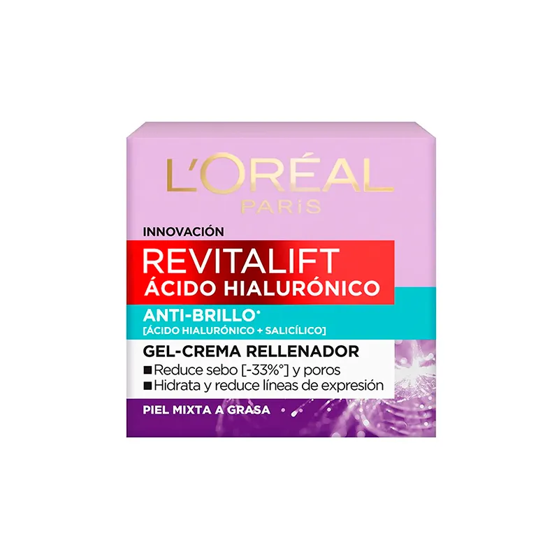 Gel-Crema Rellenador con Ácido Hialurónico Revitalift L`olréal - 50mL