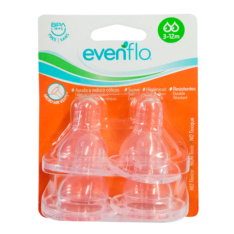 Tetina Evenflo Flujo Medio - 4 Unidades | Punto Farma