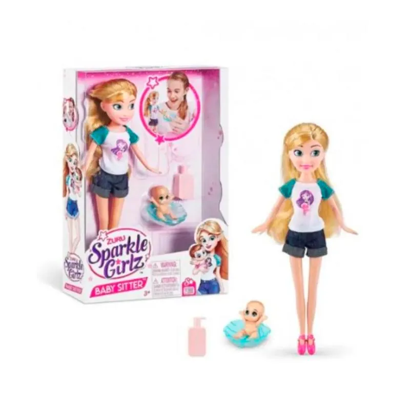 Muñeca Sparkle Girlz Playset Niñera