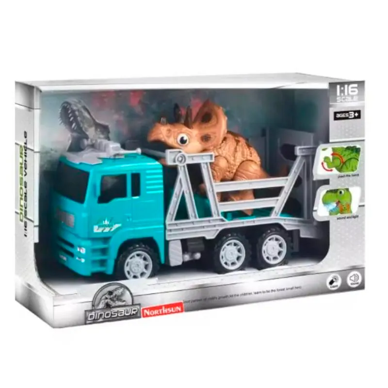 Camion Con Luces Con Tricerapots Marrón