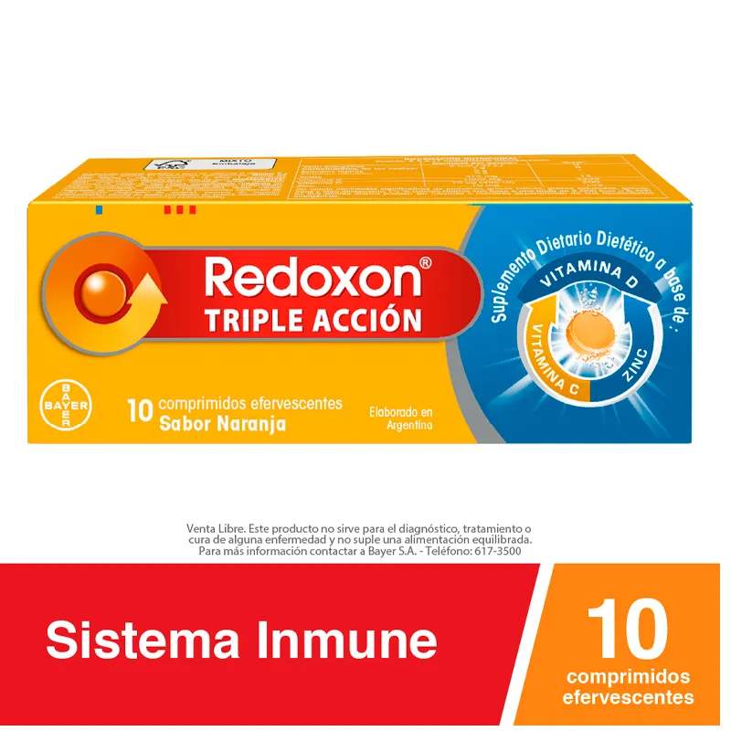 Redoxon Triple Accion - Cont. 10 Comprimidos Efervescentes