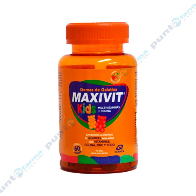 Maxivit Kids Multivitaminas + Colina - Cont. 60 Unidades de Gomas de Gelatinas