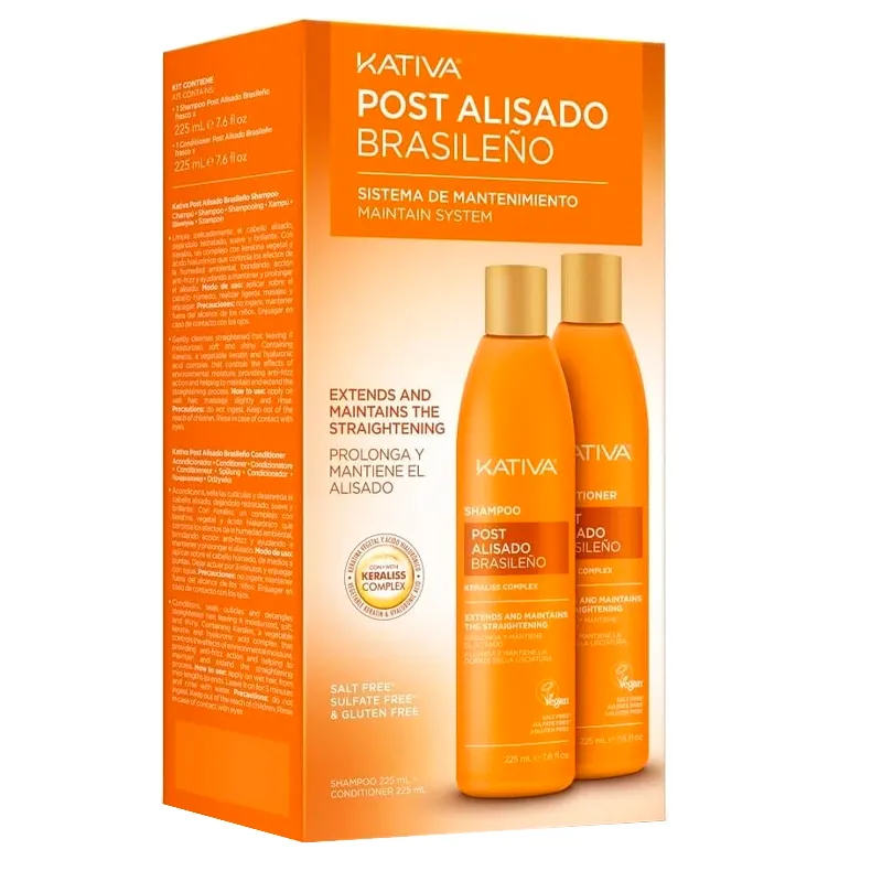 Kit Post Alisado Kativa Shampoo + Acondicionador