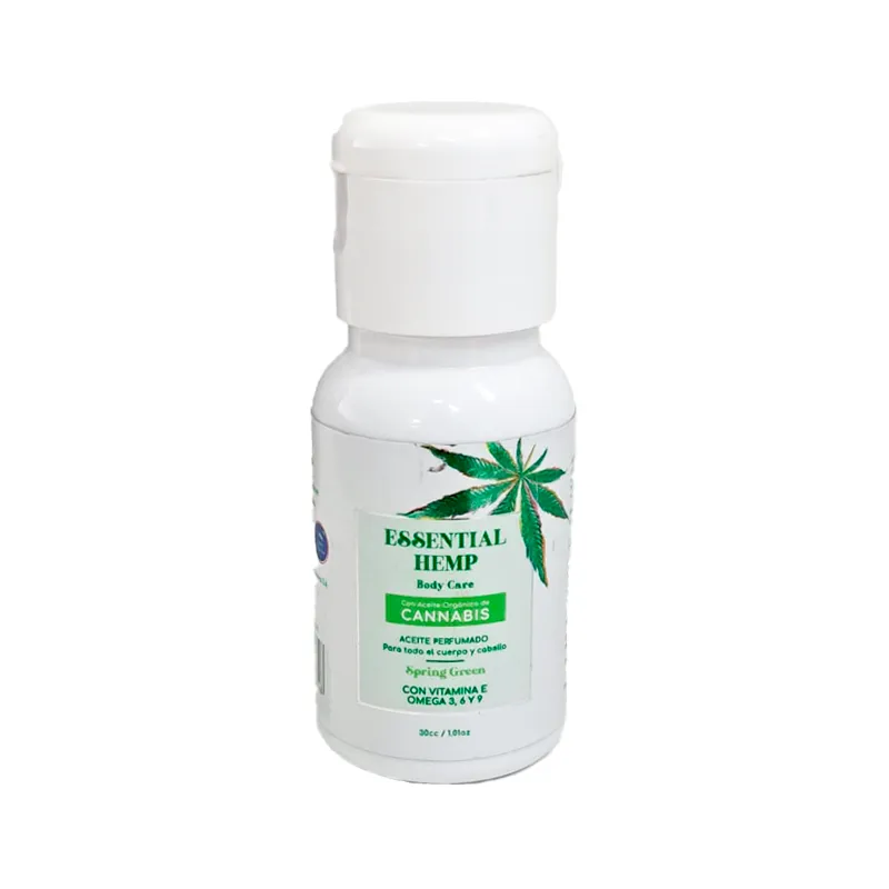 Aceite Corporal Spring Green con Aceite Orgánico de Canabbis Essencial Hemp - Cont.30cc