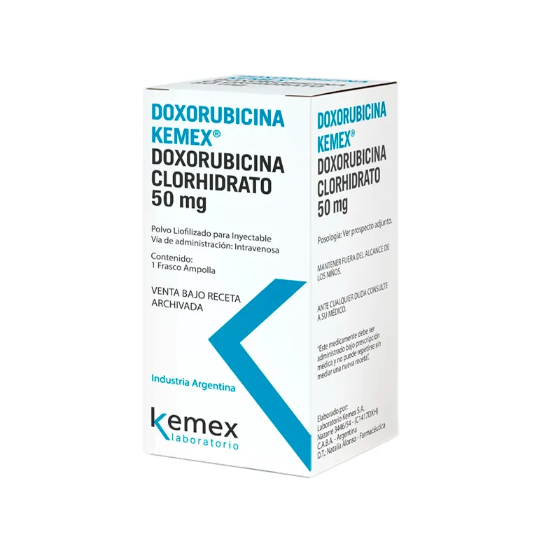 Doxorubicina 50mg kemex 1 frasco ampolla para uso endovenoso punto