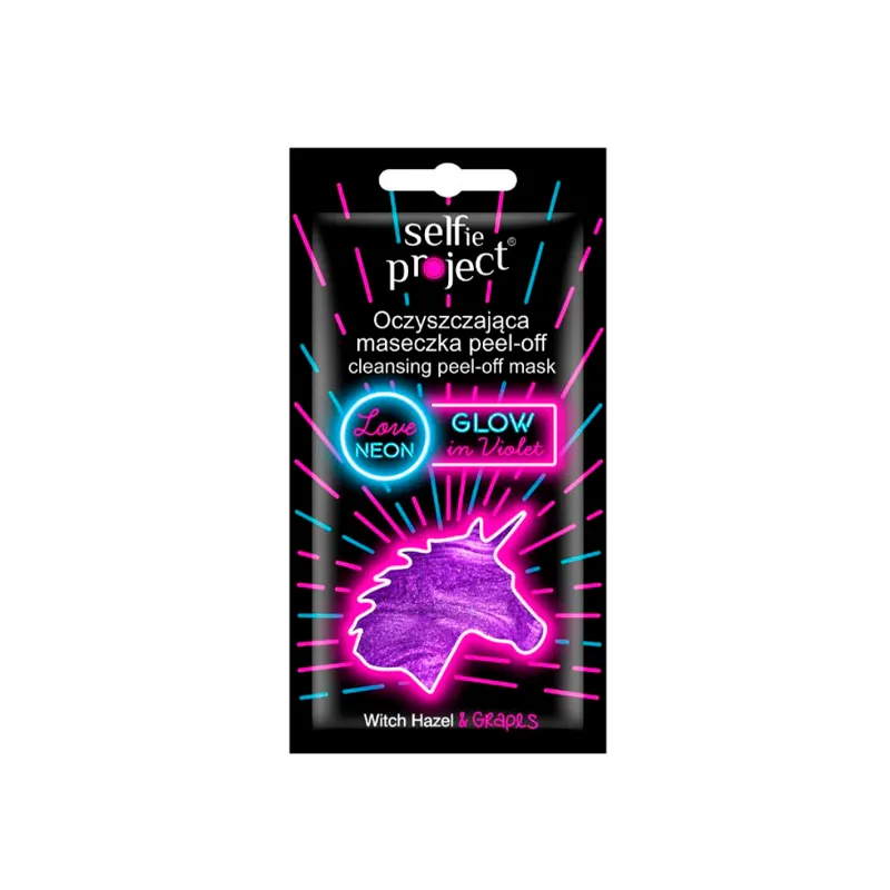 Mascarilla Facial Limpiadora Peel Off Love Neon Glow Violet Selfie Project - Cont. 10 mL