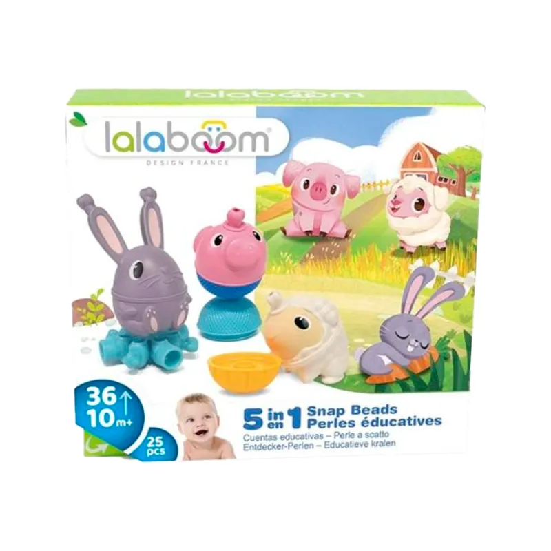 Set de Regalo 5-en-1 Lalaboom Animales de Granja - Cont. 25 piezas