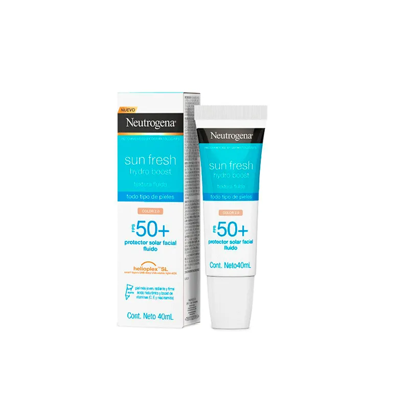 Protector Solar Facial Fluido 2.0 FPS 50 Neutrogena con Color - Cont.40 mL