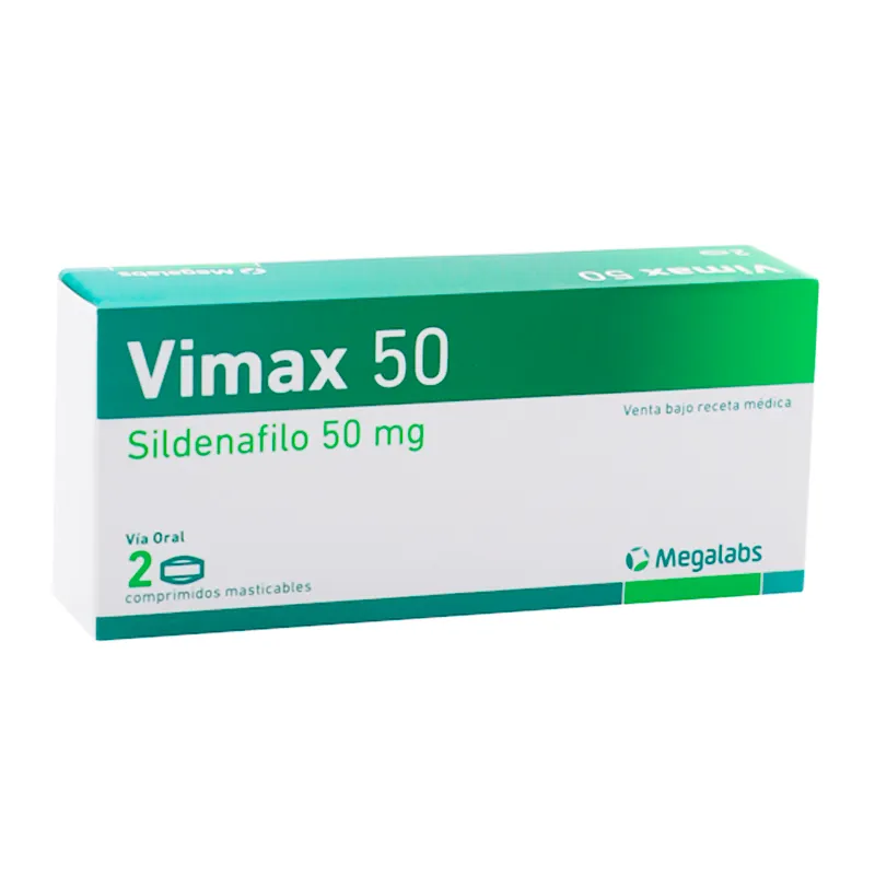 Vimax 50 Sildenafilo 50 mg - Caja de 2 comprimidos masticables