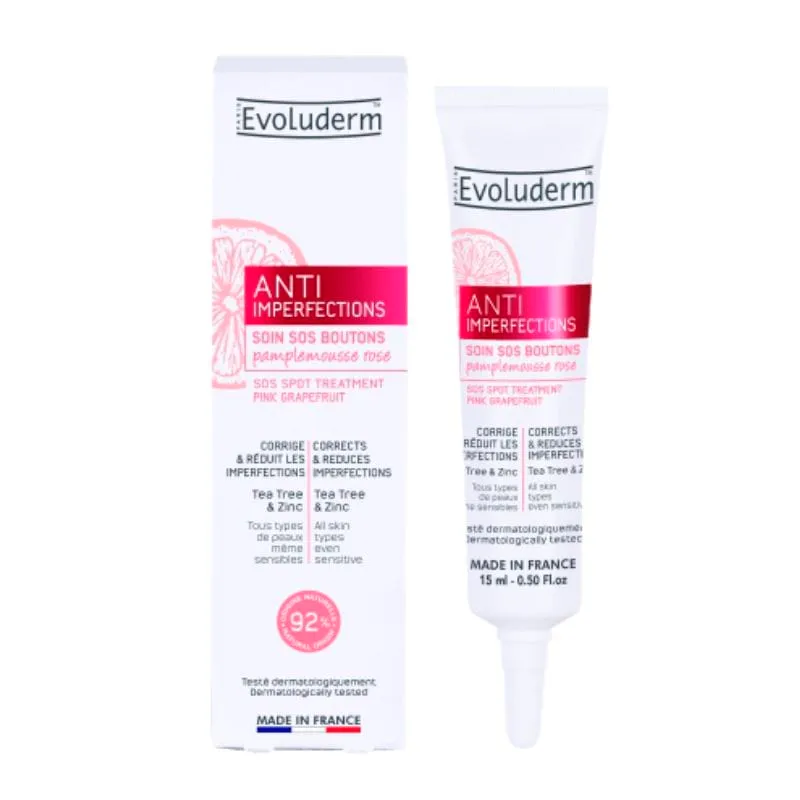 Tratamiento SOS Anti-Imperfecciones y Espinillas Tea Tree & Zinc Evoluderm - Cont.15 mL