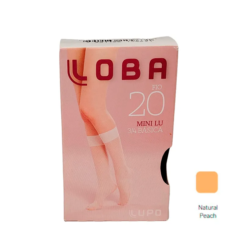 Mini Media Fina Natural Peach 3/4 Básico Loba Lupo - Cont. 1 par