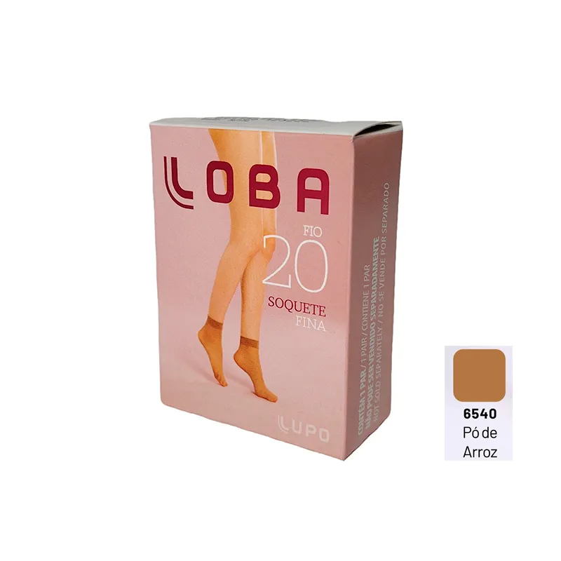 Media Fina Soquete Pó de Arroz Loba Lupo - Cont. 1 par