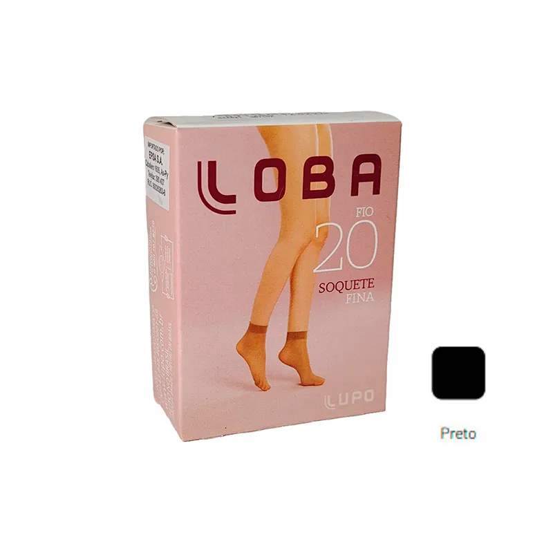 Media Fina Soquete Negro Loba Lupo - Cont.1 par