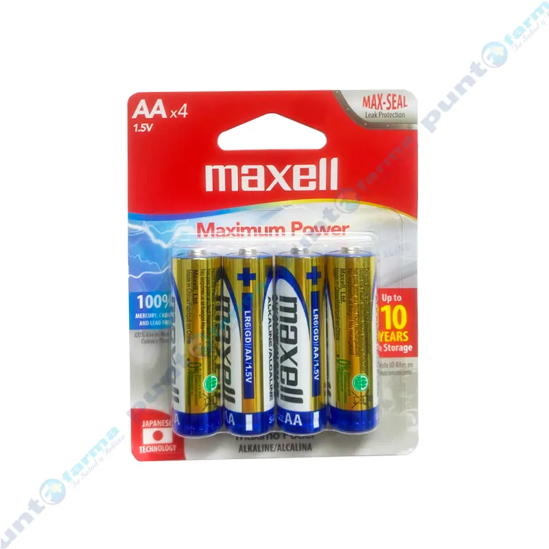 Pilas Alcalinas AA x 4 Maxell