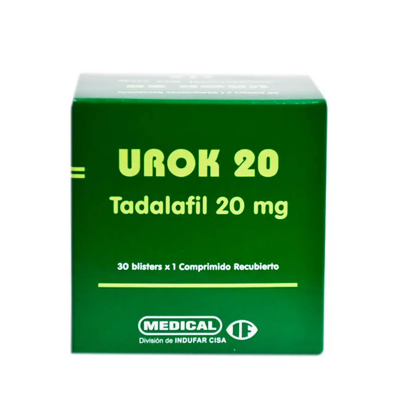 Urok Tadalafil 20 mg - Caja 30 Blisters x1 Comprimido Recubierto