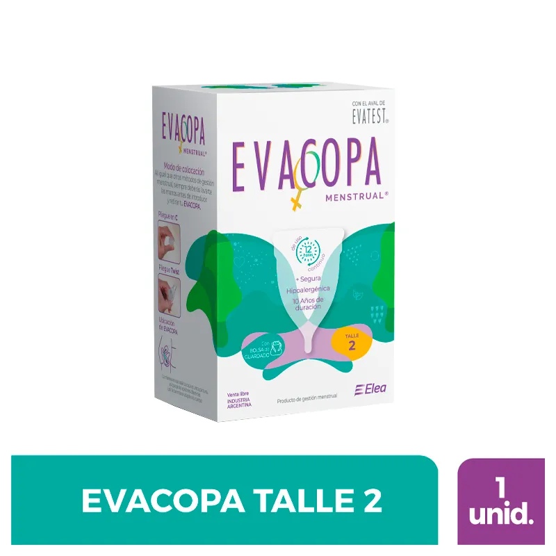 Evacopa Menstrual  Talle 2 - Cont. 1 Unidad