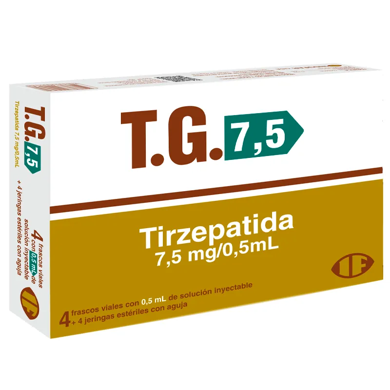 T.G. 7,5 Tirzepatida 7,5 mg/0,5 ml - Frasco Solucion Inyectable 4 Unidades