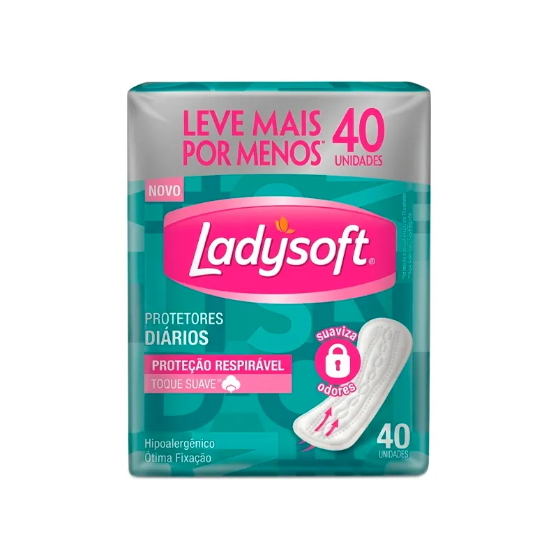 Protectores Diarios Respirable Ladysoft - Cont. 40 Unidades