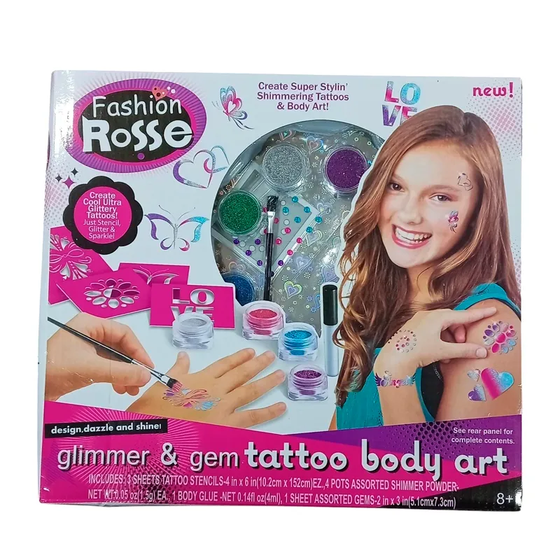 Pintura para el Cuerpo con destellos y gemas Fashion Rosse