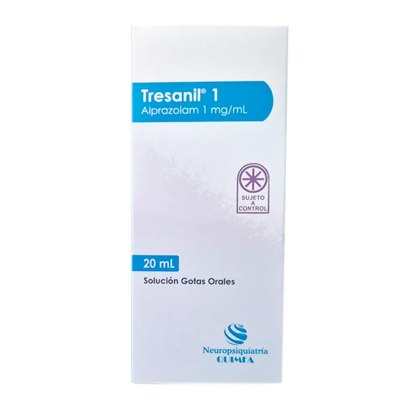 Tresanil Alprazolam 1 mg - Solucion Gotas Orales de 20 mL
