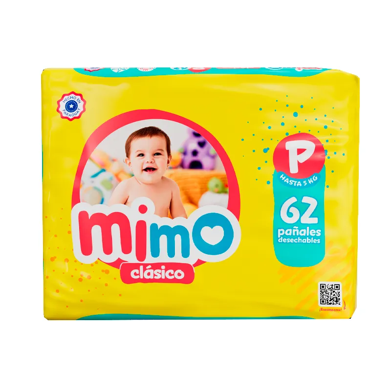 Pañal Clasico Pequeño Mimo - Cont.62 unidades